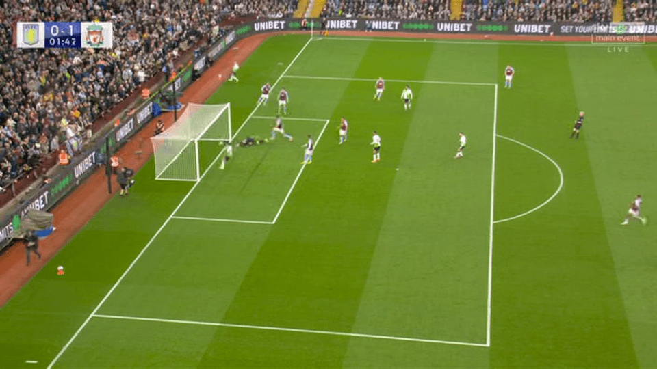 Martinez was unable to keep hold of Elliott's cross