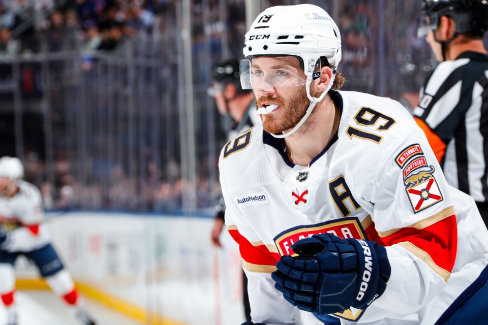 NEW YORK, NEW YORK - MAY 30: Matthew Tkachuk #19 of the Florida Panthers against the New York Rangers during the first period in Game Five of the Eastern Conference Final of the 2024 Stanley Cup Playoffs at Madison Square Garden on May 30, 2024 in New York City. (Photo by Jared Silber/NHLI via Getty Images)