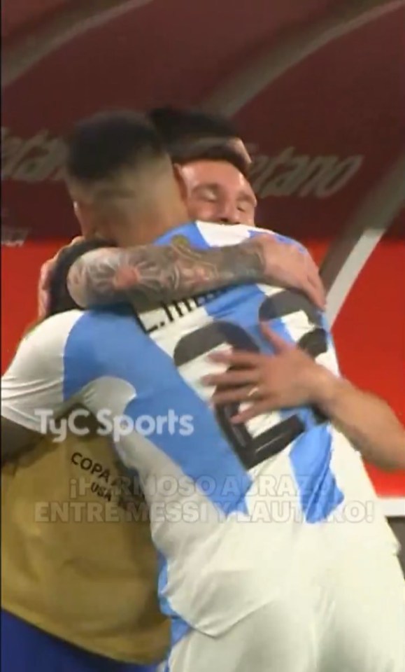 Messi and Martinez then enjoyed an emotional embrace