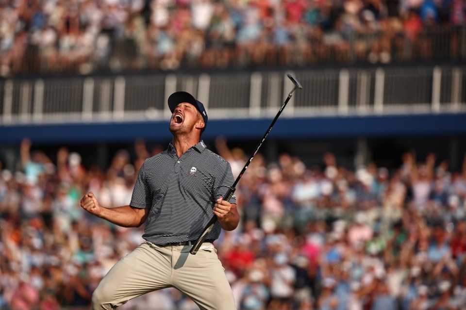 Bryson DeChambeau celebrated like a champ after regaining his lead on the final hole