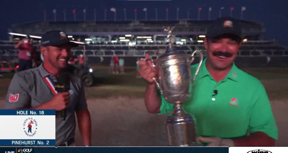 The pair celebrated wildly and DeChambeau even handed his trophy to Wagner