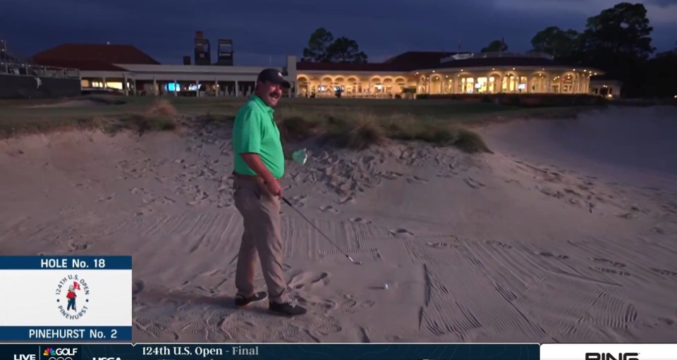 Wagner's first attempt at DeChambeau's bunker shot was way off