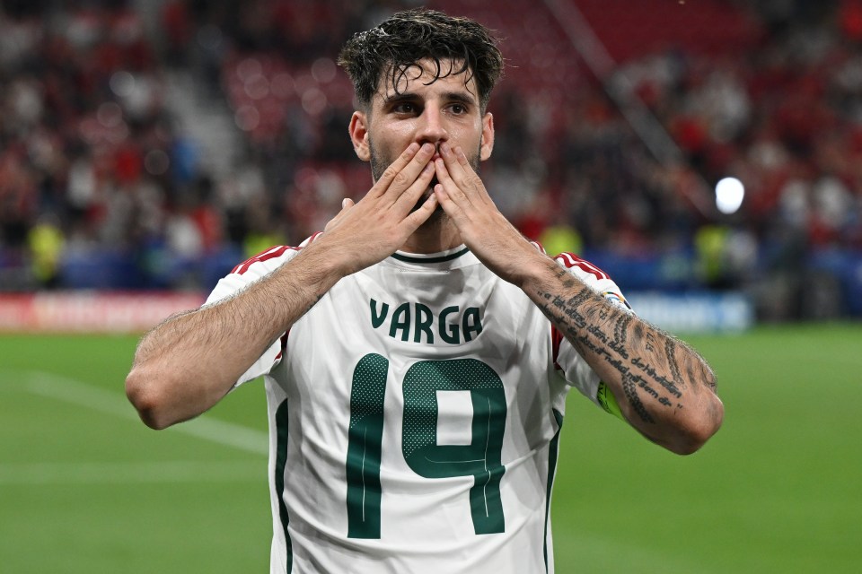 Szoboszlai then donned the shirt as he thanked fans, in a touching gesture to his injured teammate