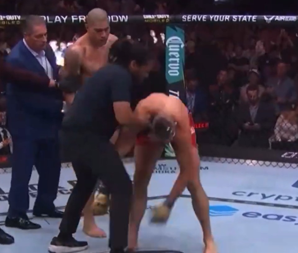 Prochazka could barely stand on his own two feet after the kick