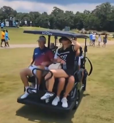 Poulter continued his rant whilst being taken away in a buggy