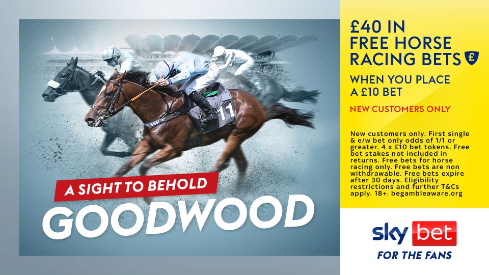 New customers can get £40 in free bets when they bet a tenner on Glorious Goodwood this week!