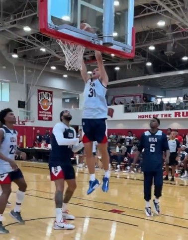 The Duke recruit dunked hard on the biggest NBA stars