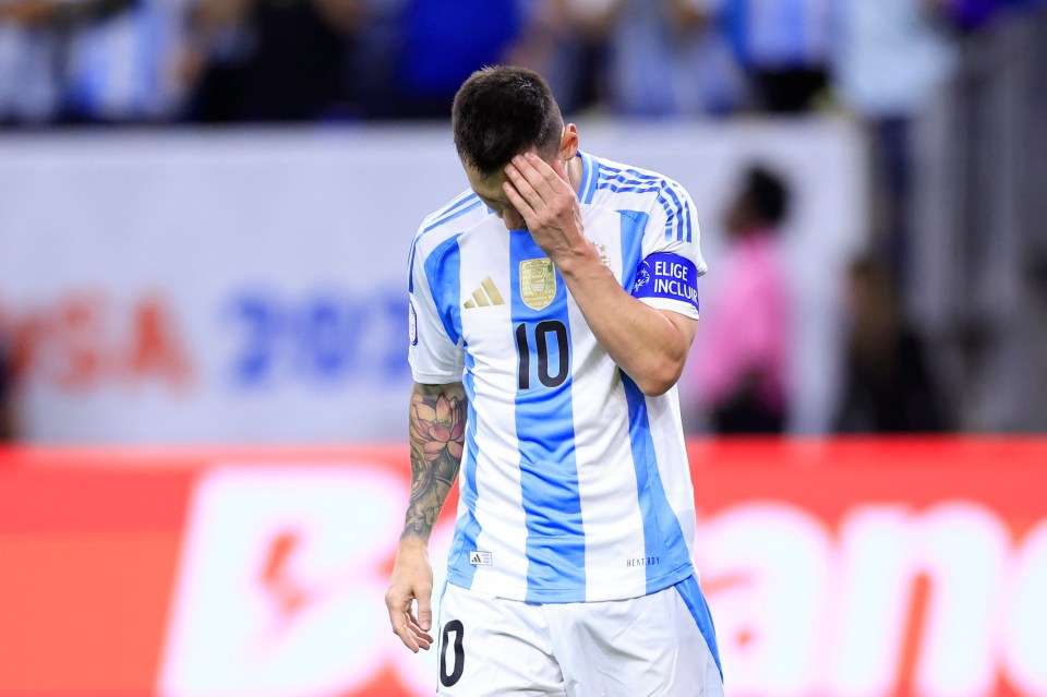 Messi looked devastated after squandering his effort