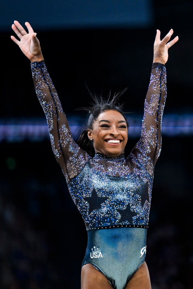 Biles' Olympics leotard features 10,000 crystals