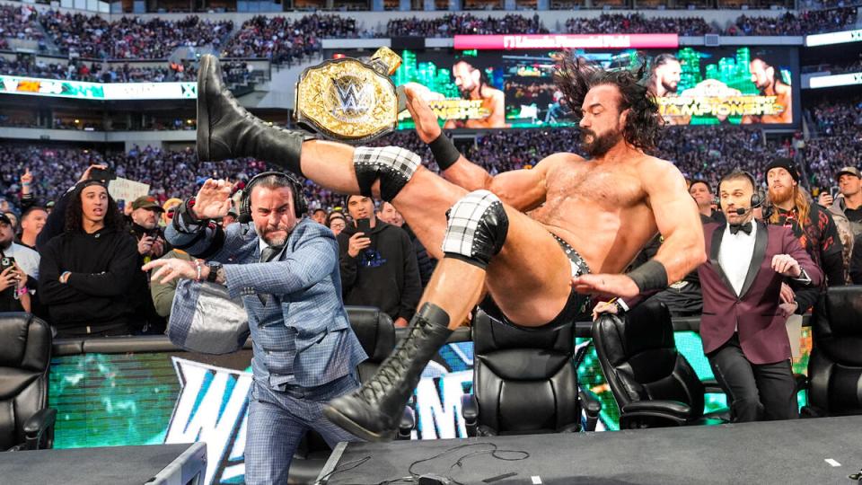 While injured, Punk played an active part in storylines and upset Drew McIntyre's title celebrations