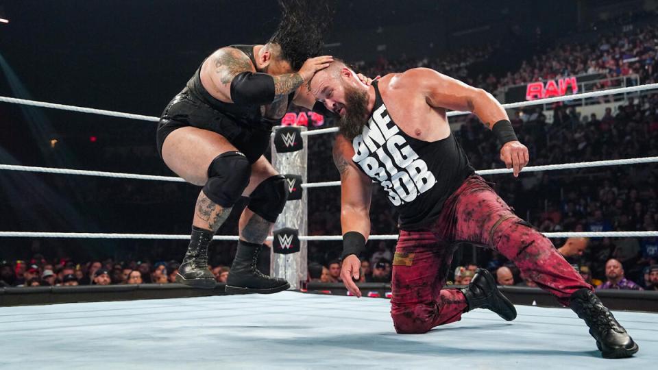Braun Strowman and Bronson Reed battled in the ring but didn't stay there for long