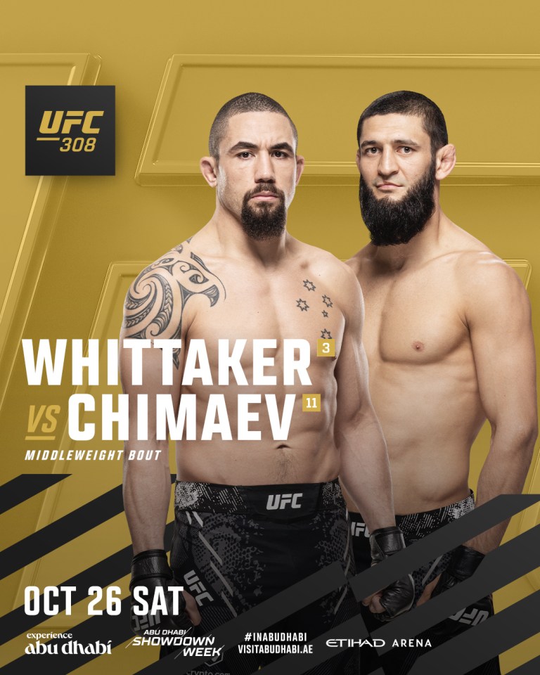 Whittaker vs Chimaev has been rescheduled