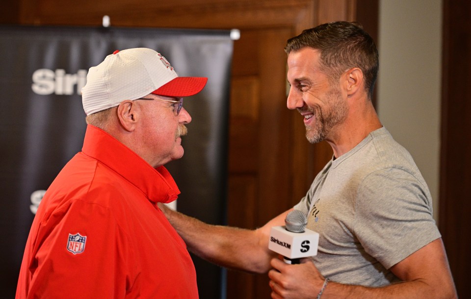 Reid (left) joked Mahomes owes Smith (right) a house