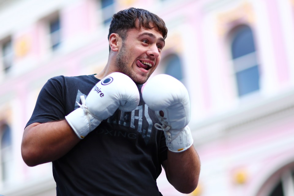MANCHESTER, ENGLAND - AUGUST 30: David Allen trains during the Chris Eubank Jr v Liam Smith II Media workout at in St Anne's Square on August 30, 2023 in Manchester, England. (Photo by Matt McNulty/Getty Images)