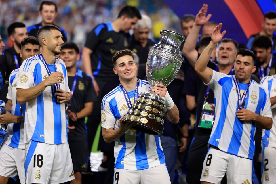 Alvarez helped Argentina win the Copa America this summer - their third consecutive major title