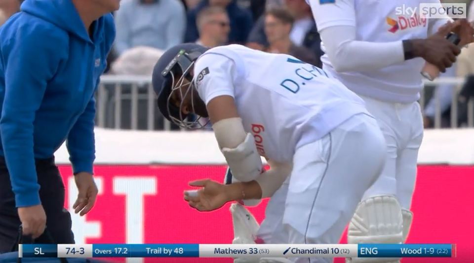 The damage was there for all to see once the Sri Lankan had taken off his glove