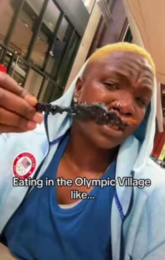 Another athlete was served burnt food as part of her dinner
