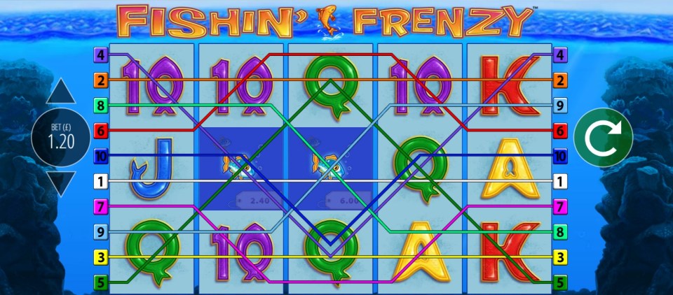 Fishin’ Frenzy gameplay screen