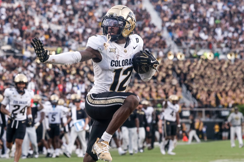 Hunter pulls of the famous Heisman pose after an interception recently