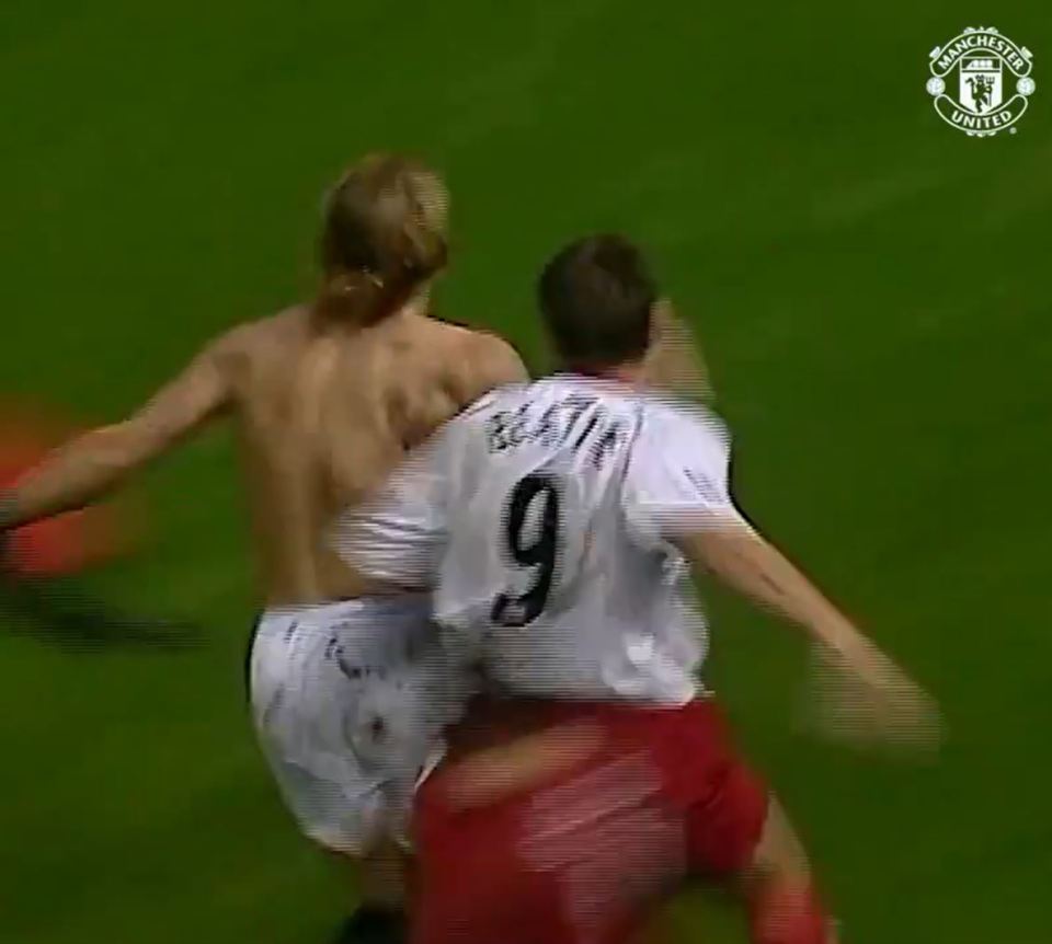 Forlan's celebration against Southampton backfired as he was unable to put it back on