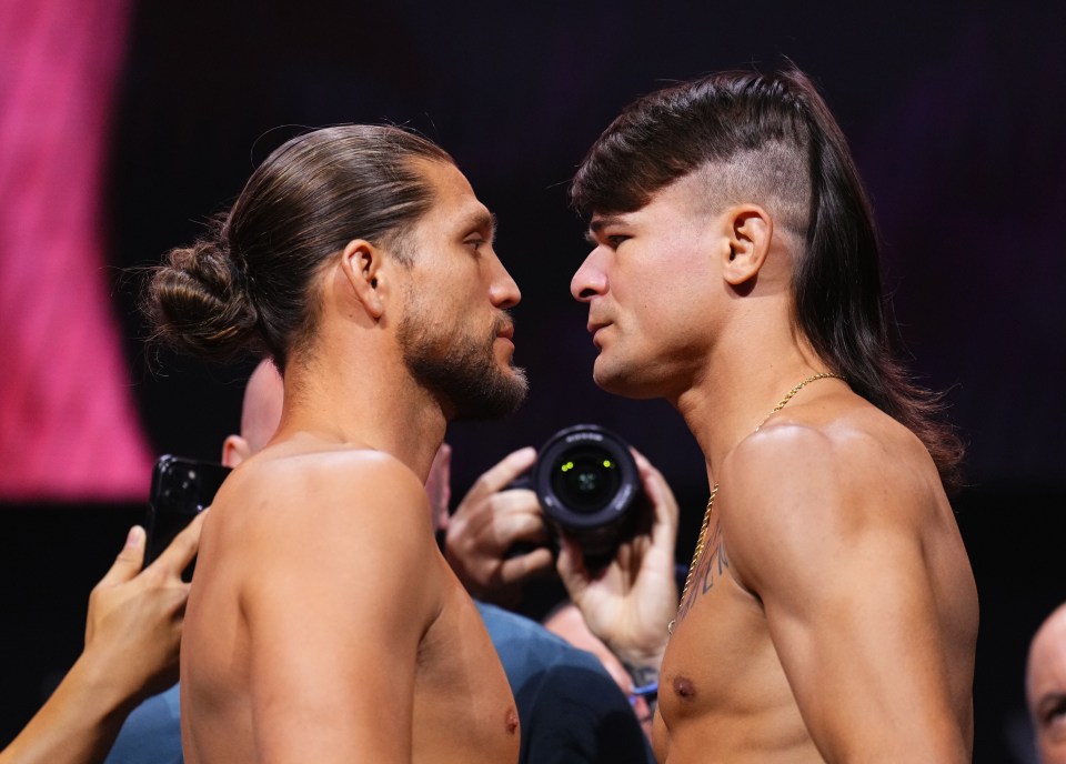He now faces dangerous Brazilian Lopes (right) with his 145 lbs title hopes on the line