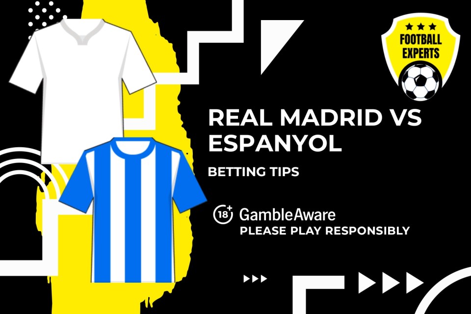 Real Madrid vs Espanyol betting tips. 18+ GambleAware.org - Please play responsibly.