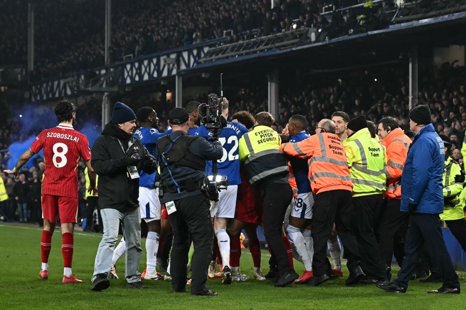 Both teams were involved in post-match drama on the pitch