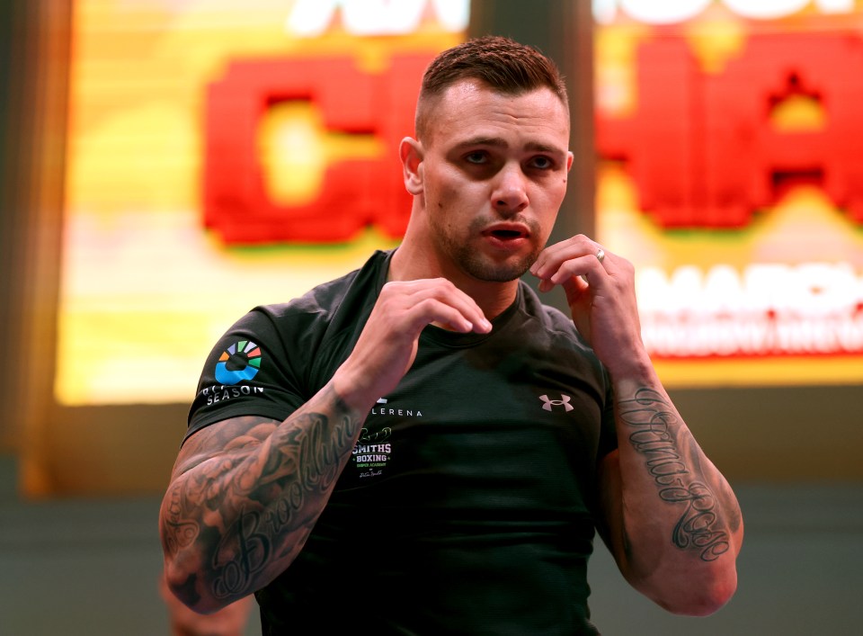 RIYADH, SAUDI ARABIA - MARCH 05: Kevin Lerena trains during a media workout ahead of the Heavyweight fight between Justis Huni and Kevin Lerena on the Knockout Chaos event between Anthony Joshua and Francis Ngannou, on March 05, 2024 in Riyadh, Saudi Arabia. (Photo by Richard Pelham/Getty Images)