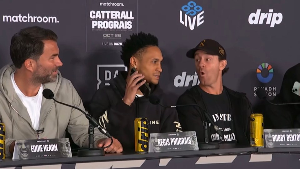 Prograis played an old voice note in which Catterall's manager told Prograis he would "flatten" Catterall before he started working with his client