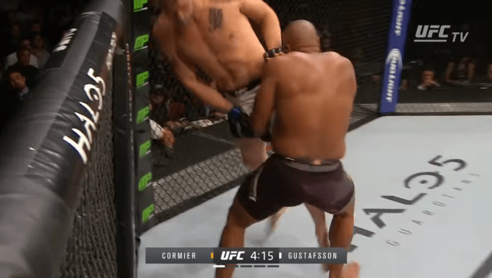 Cormier used both hands to big Gustafsson up