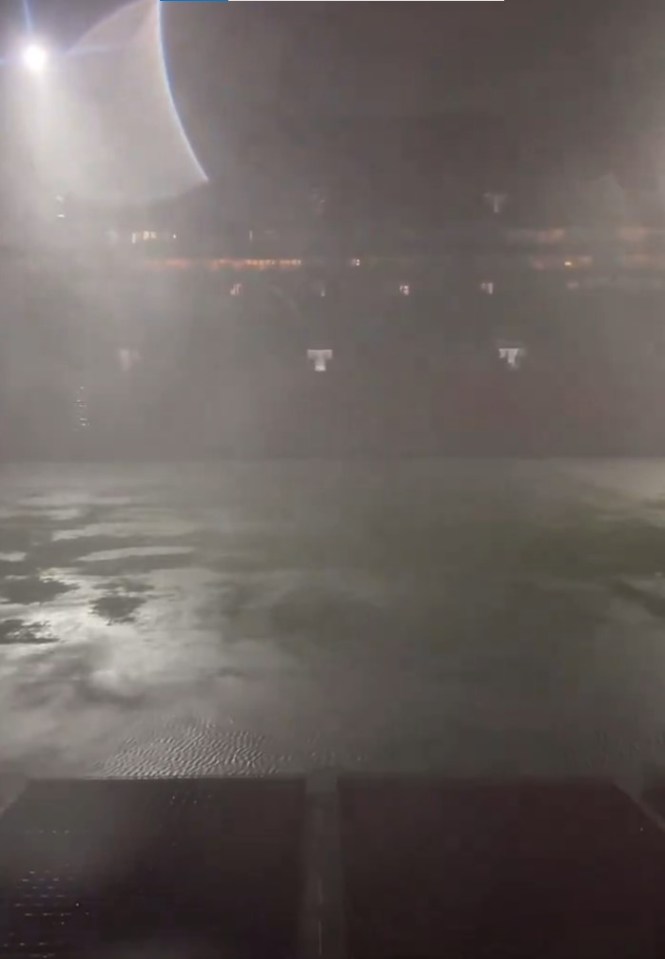 Viral footage showed Raymond James Stadium filling up with water