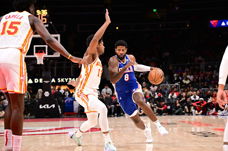 George injured his knee in the 76'ers preseason game against the Atlanta Hawks