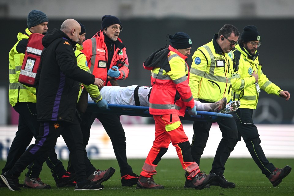 Kean was stretchered off in a neck brace and oxygen mask