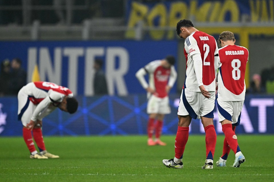 Arsenal were beaten by Inter last time out in the Champions League