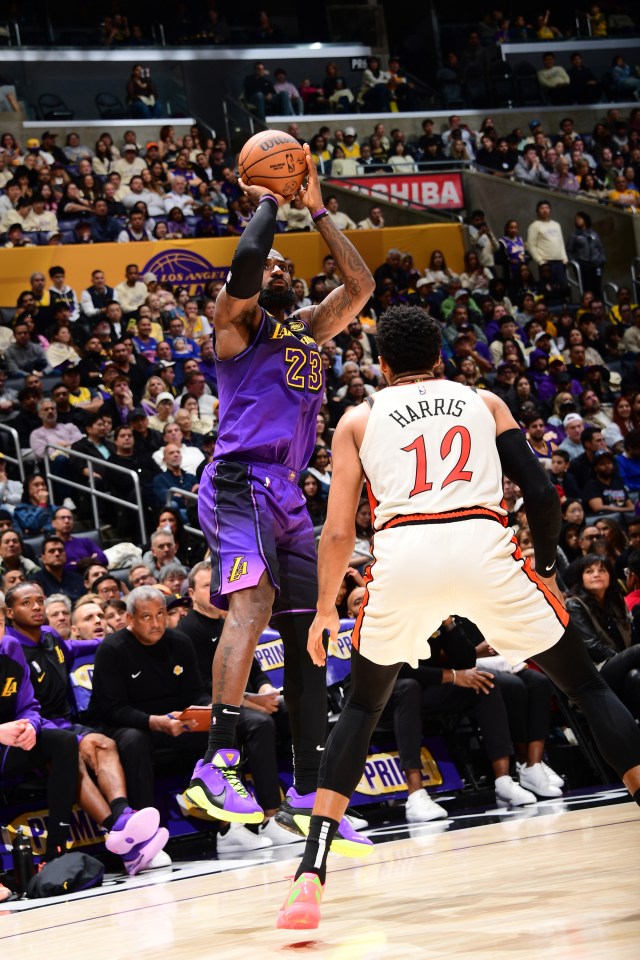James hit another Lakers milestone on Monday night, and trails only the legendary Kobe Bryant