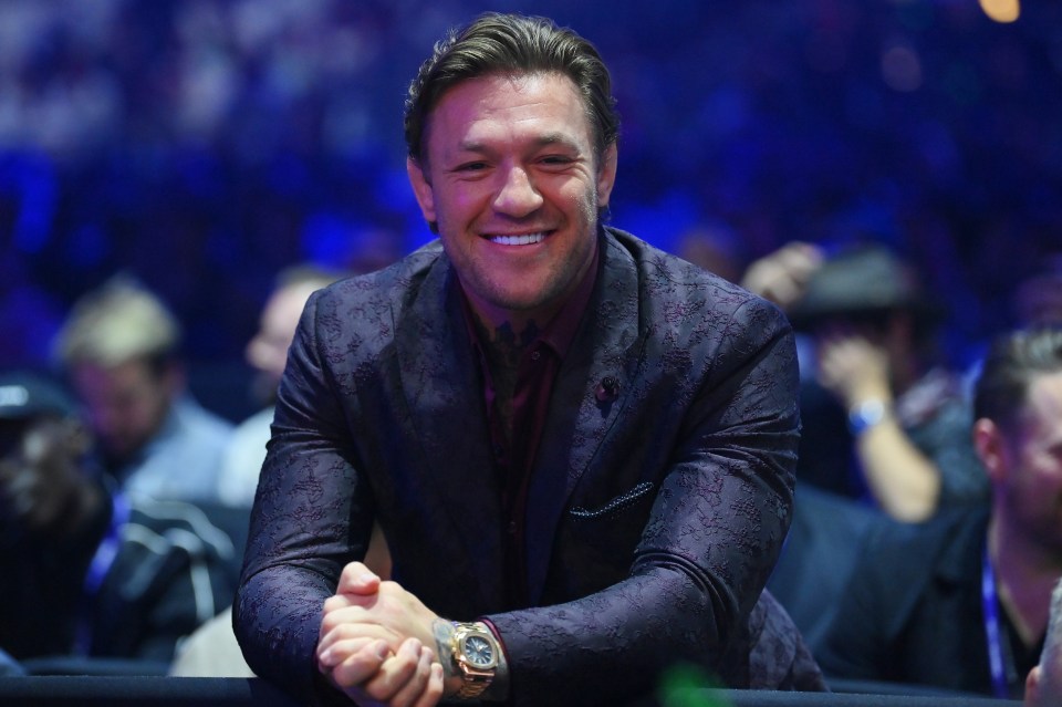 RIYADH, SAUDI ARABIA - OCTOBER 28: Conor McGregor pose for a photo from ringside prior to during the Heavyweight fight between Tyson Fury and Francis Ngannou at Boulevard Hall on October 28, 2023 in Riyadh, Saudi Arabia. (Photo by Justin Setterfield/Getty Images)