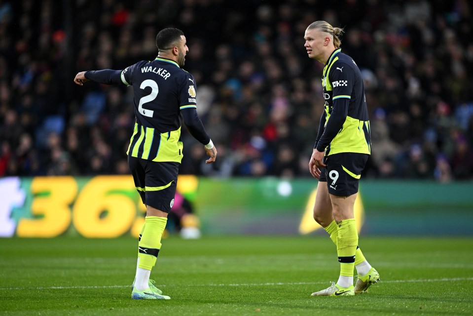 Haaland questioned Walker after City conceded their first goal against Palace