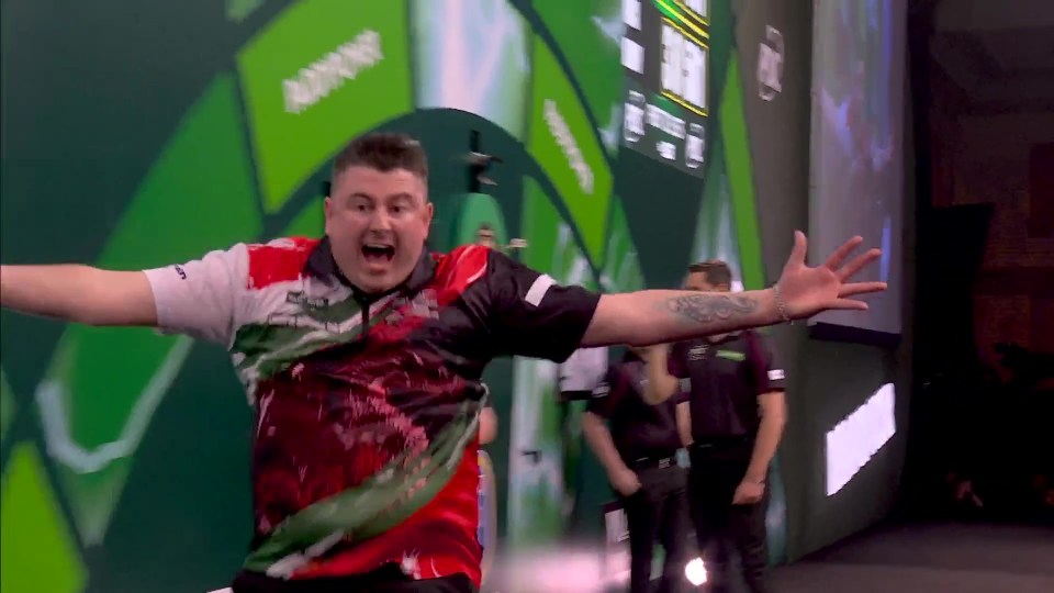 Kenny failed to contain his delight after beating Van Barneveld