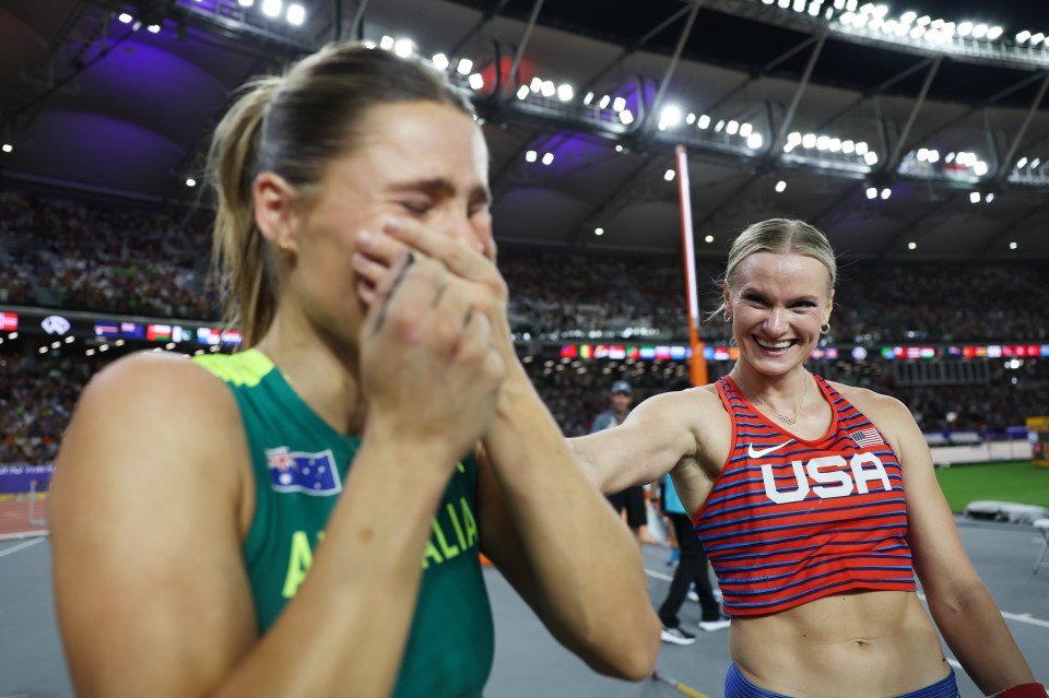 Kennedy and Katie Moon, right, shared the world title in 2023 in Budapest 2023