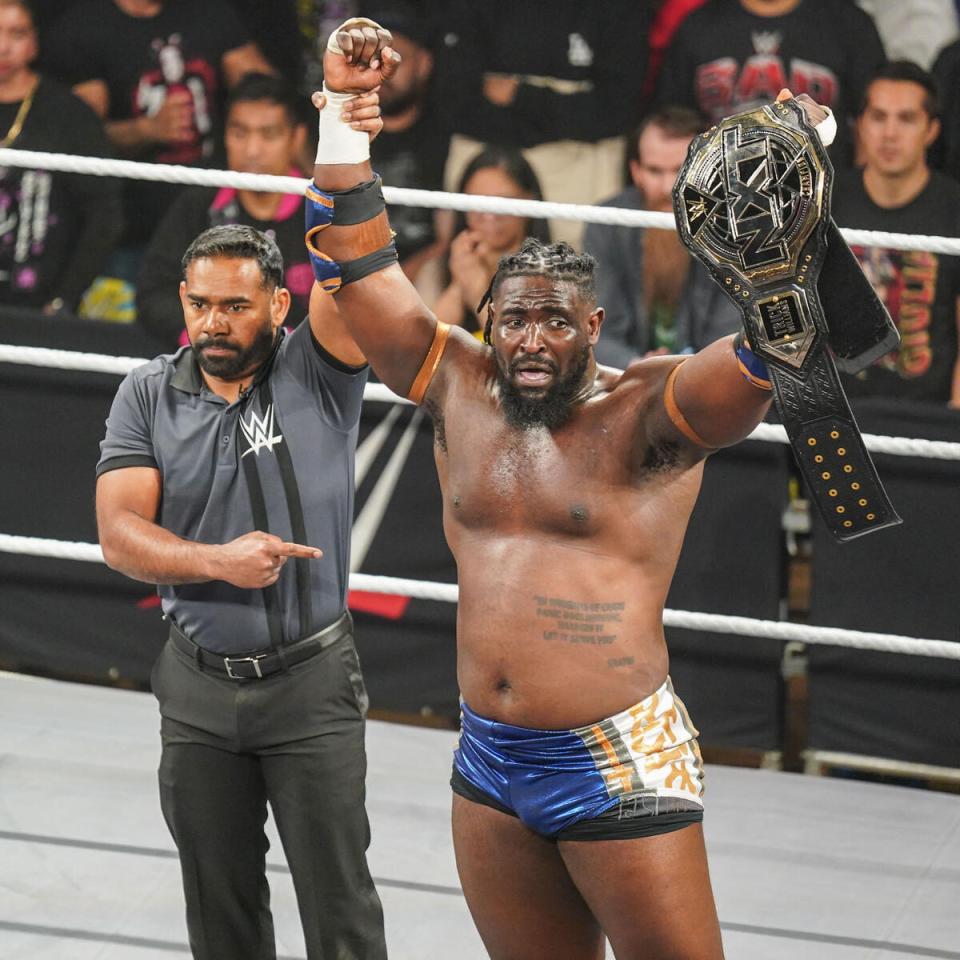Powerful athlete Femi is tipped for big things in WWE