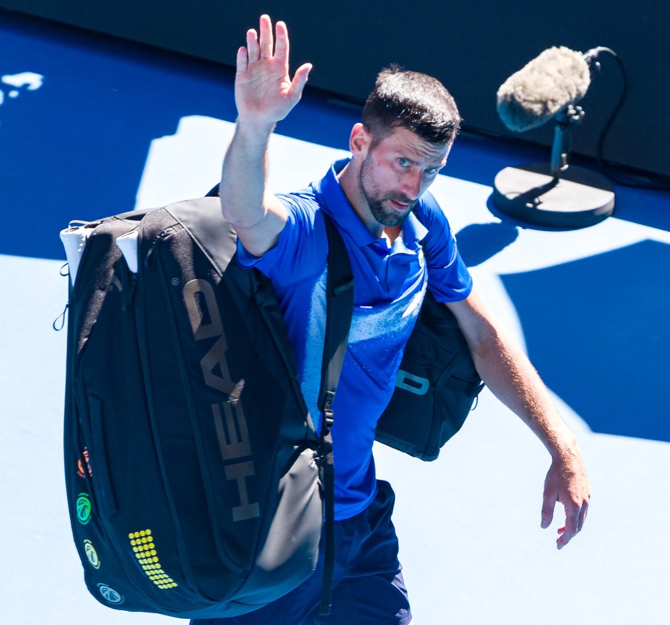 A hamstring injury led to the Serbian star calling it quits following the first set