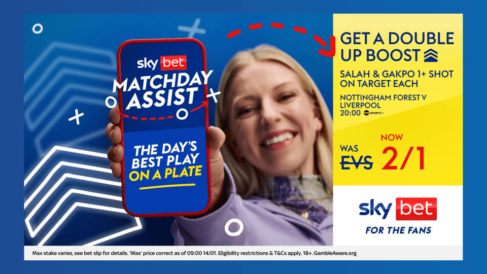 Sky Bet are offering new customers £40 in free bets when they bet ANYTHING on the football including the huge Double Up Boost on tonight's action!