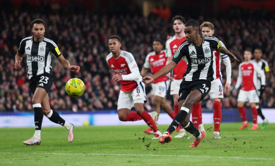 Isak fired Newcastle in front at the Emirates on Tuesday