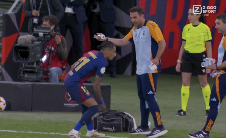 The winger was confronted by Real Madrid staff on the touchline