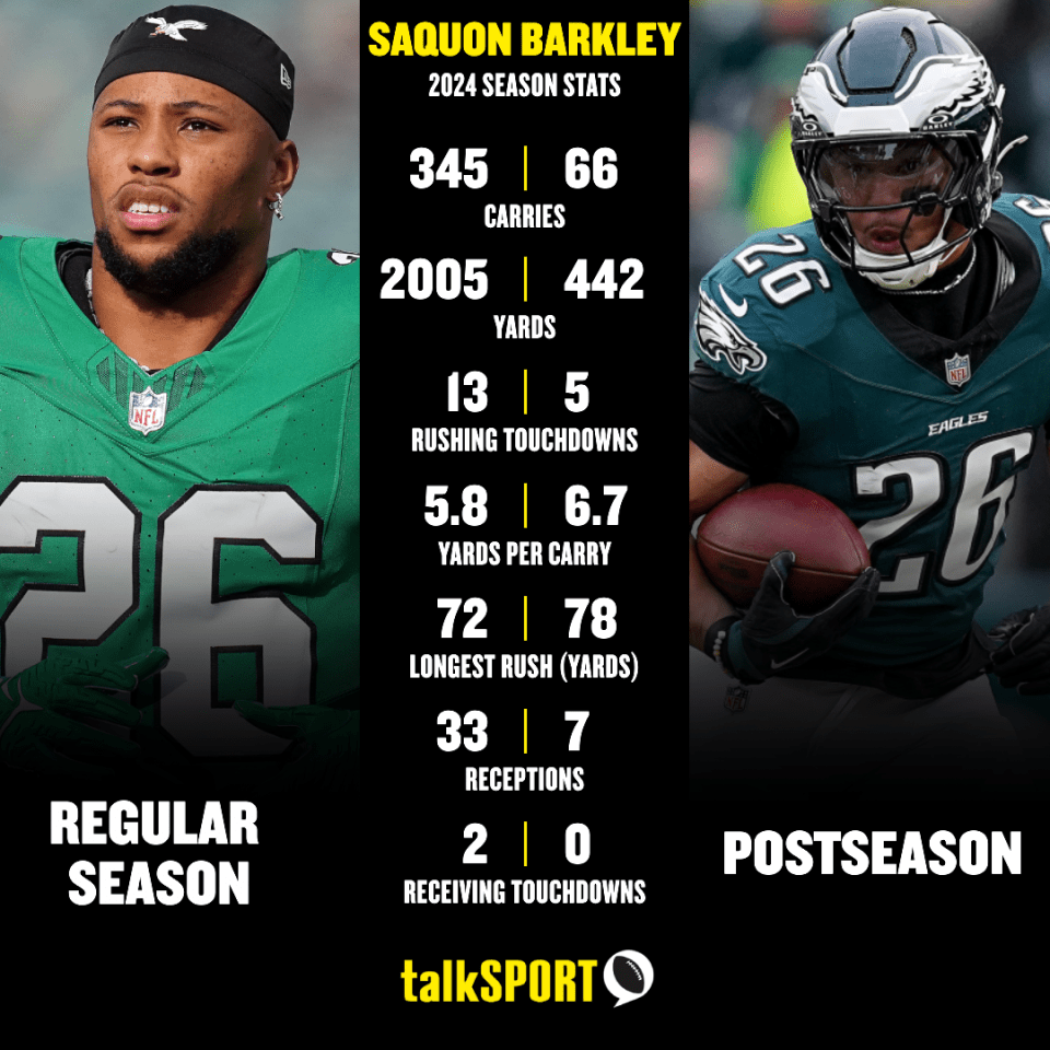 Barkley's numbers from this season have been excellent