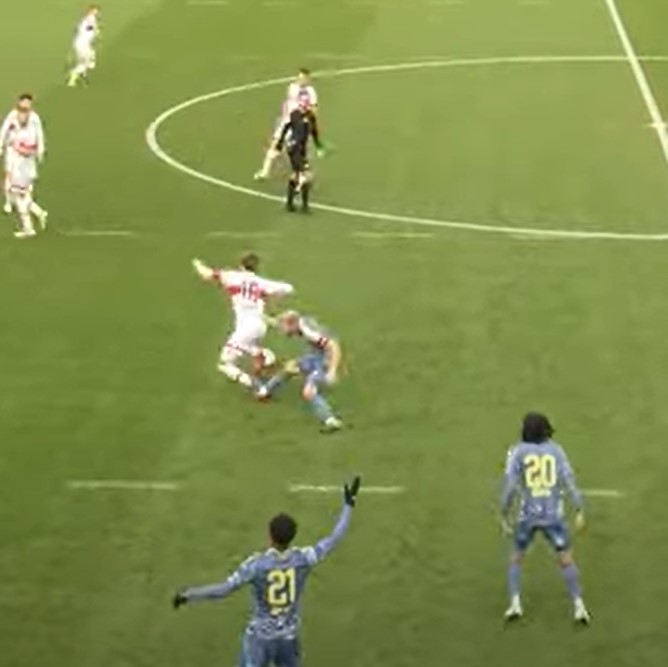 Klaassen was sent off for a late tackle