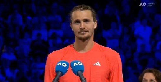 Zverev was heckled before his on-court speech
