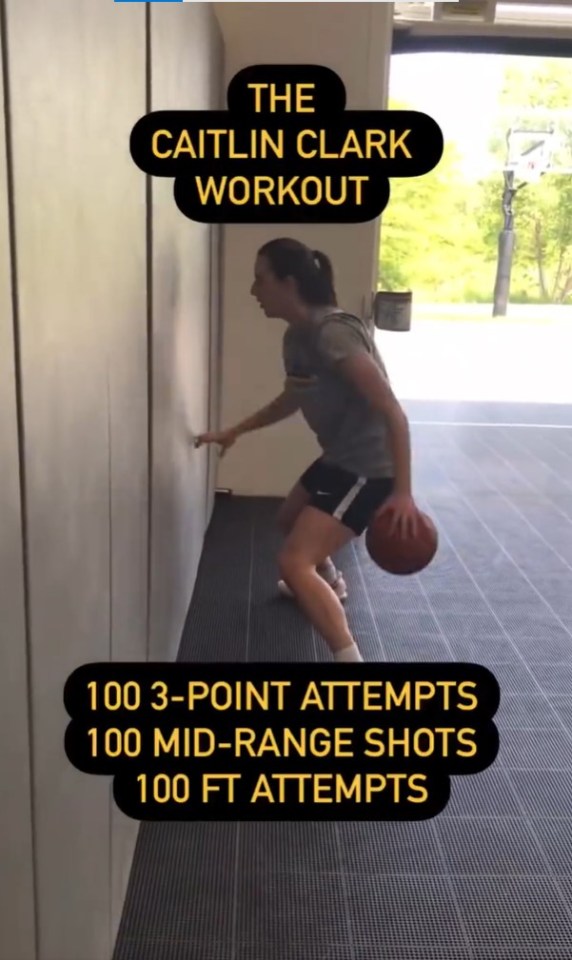 After conditioning she works on her ball handling
