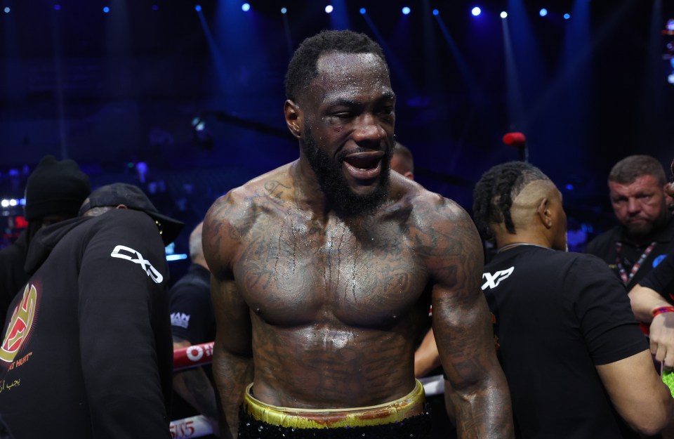 Deontay Wilder after a boxing match.
