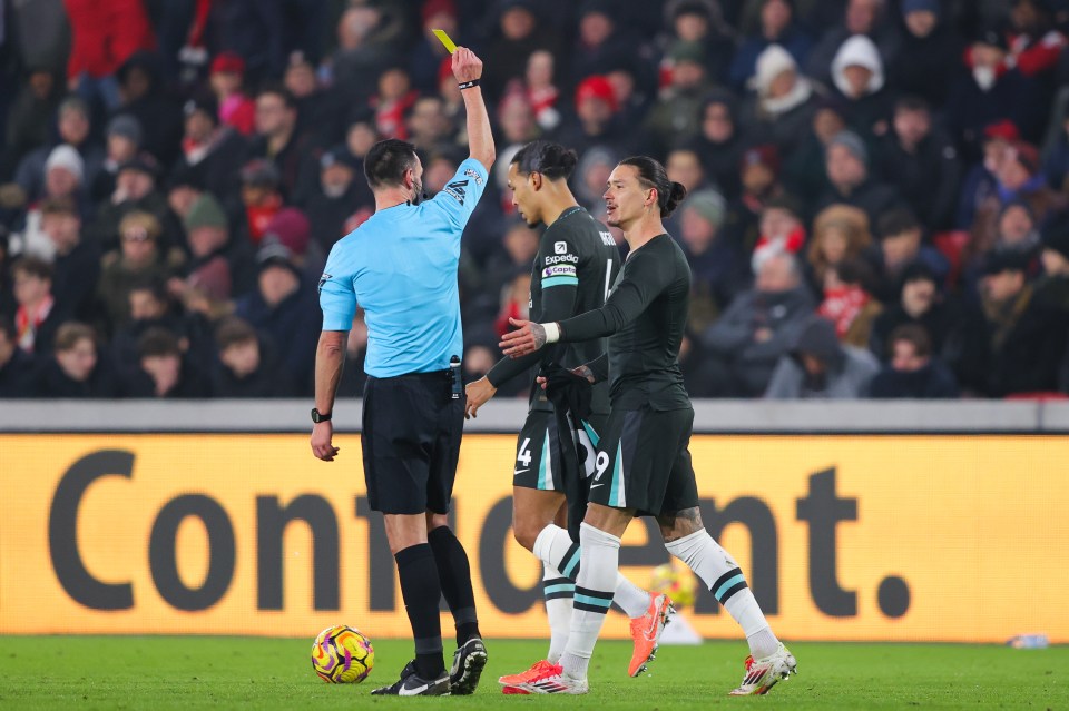 Nunez had already been booked after his first goal for the Reds
